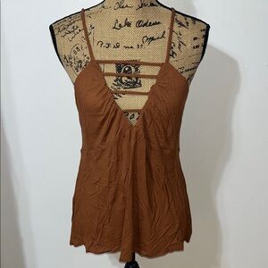 VENUS Brown Strappy Camisole Top